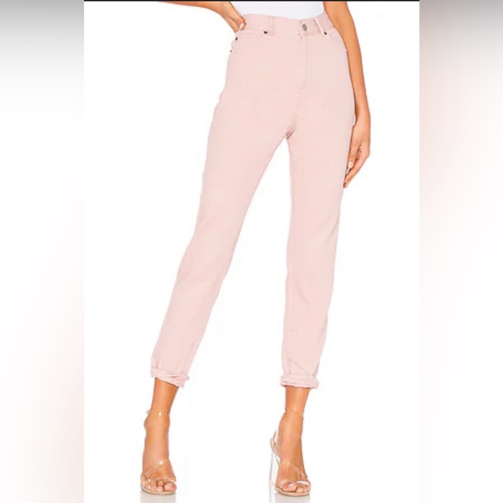 Elegant High Rise Pink Jeans